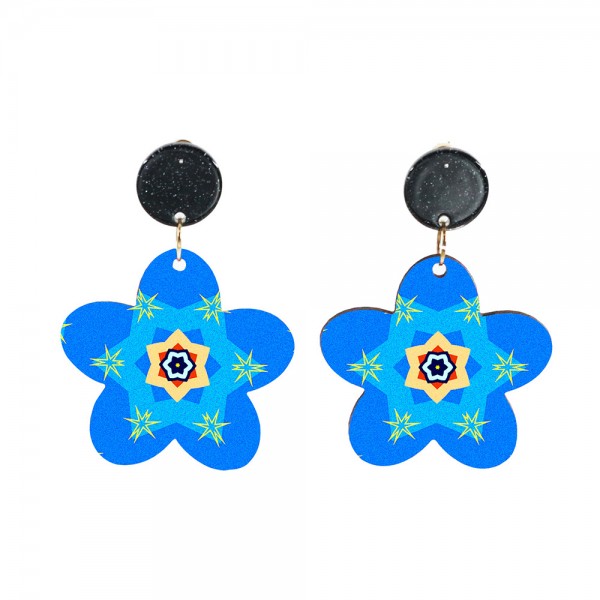 Wood Earrings Flower style FL01A1101W