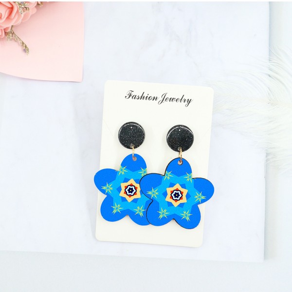 Wood Earrings Flower style FL01A1101W