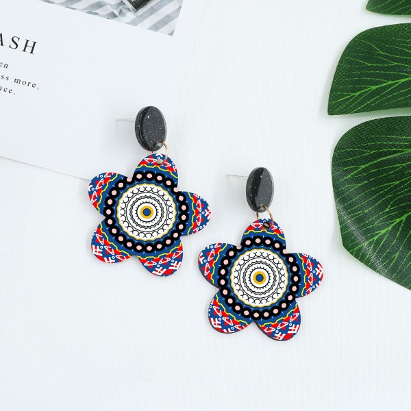 Wood Earrings Flower style FL01A1113W