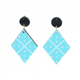 Wood Earrings Diamond style DA01A1113W