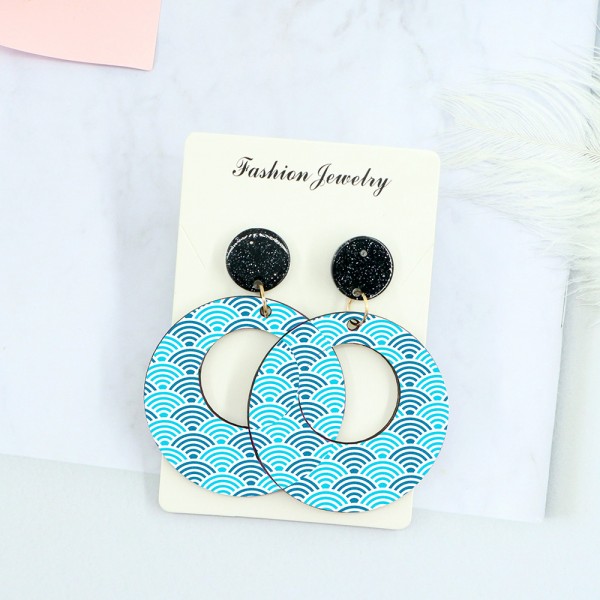 Wood Earrings Annular style CR02A1101W