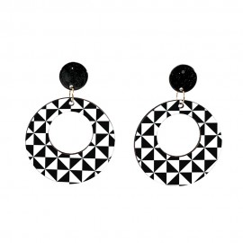 Wood Earrings Annular style CR02A1113W