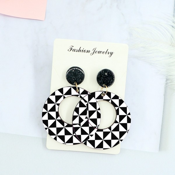 Wood Earrings Annular style CR02A1113W