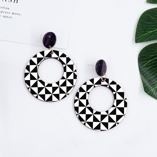 Wood Earrings Annular style CR02A1113W