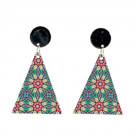 Wood Earrings Triangle style TR01A1101W