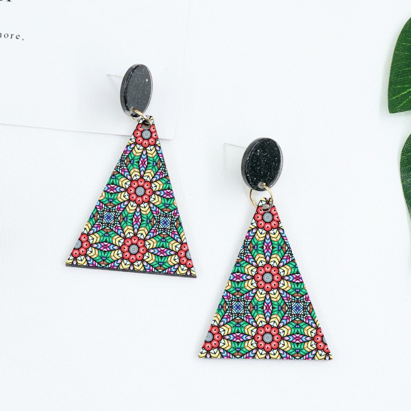 Wood Earrings Triangle style TR01A1101W