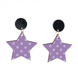 Wood Earrings Star style ST01A1125W