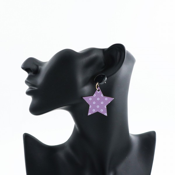 Wood Earrings Star style ST01A1125W