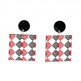 Wood Earrings Square style SQ01A1101W