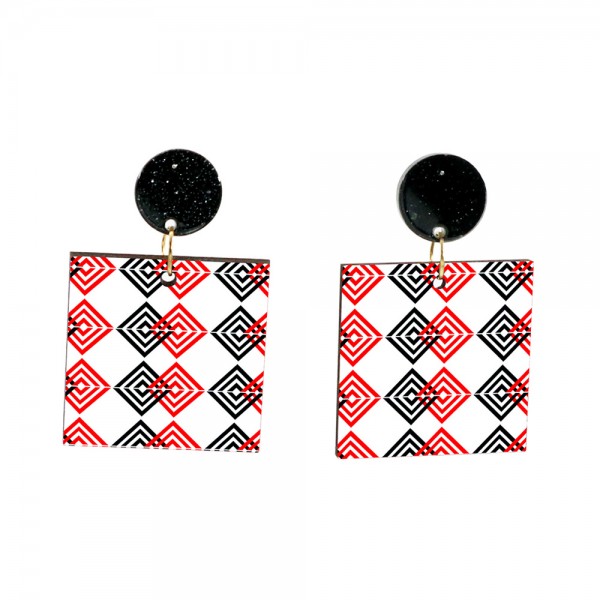 Wood Earrings Square style SQ01A1101W