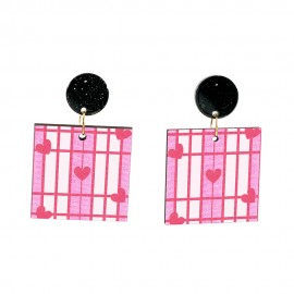 Wood Earrings Square style SQ01A1113W