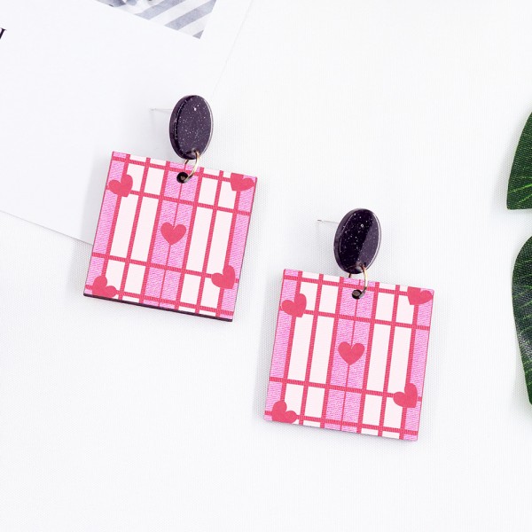 Wood Earrings Square style SQ01A1113W