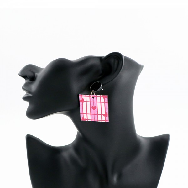 Wood Earrings Square style SQ01A1113W