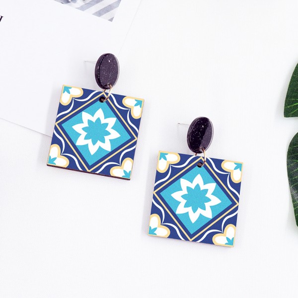 Wood Earrings Square style SQ01A1125W