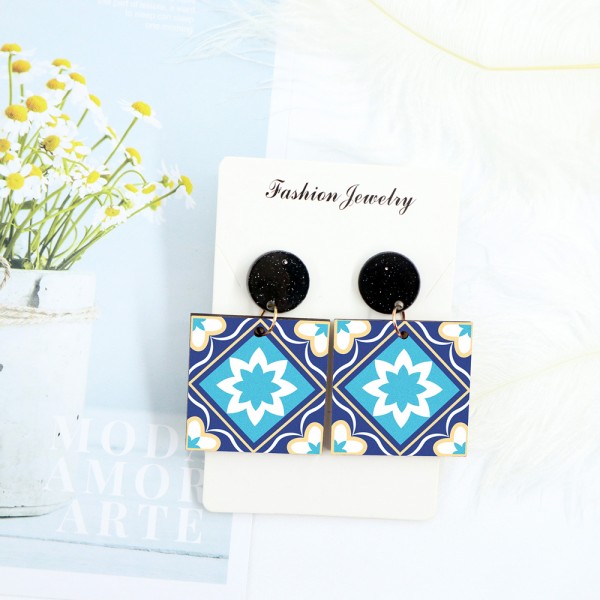 Wood Earrings Square style SQ01A1125W