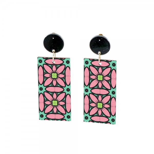 Wood Earrings Rectangle style RT02A1101W