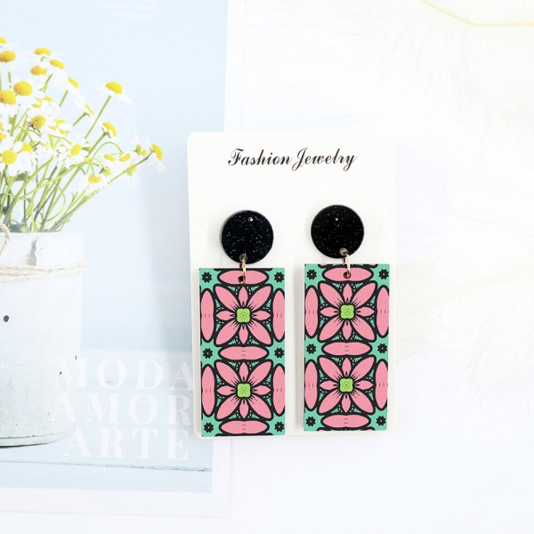 Wood Earrings Rectangle style RT02A1101W