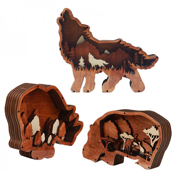 ZWMB001 Wooden Animal Piggy Bank