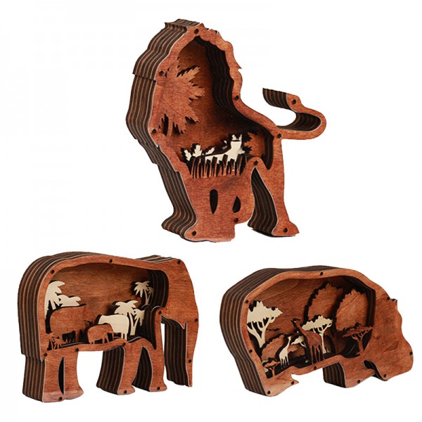 ZWMB001 Wooden Animal Piggy Bank