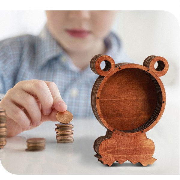 ZWMB002 Wooden Animal Piggy Bank