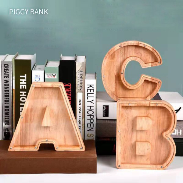 ZWMB005 Wooden Letters Piggy Bank