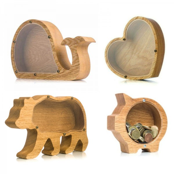 ZWMB006 Wooden Animal Piggy Bank