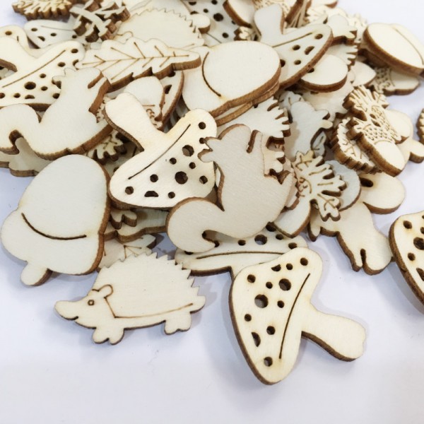 Wooden Cutouts Ornaments for DIY Craft Making