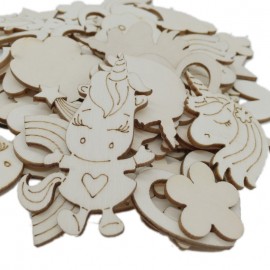 Wooden Cutouts Ornaments for DIY Craft Making