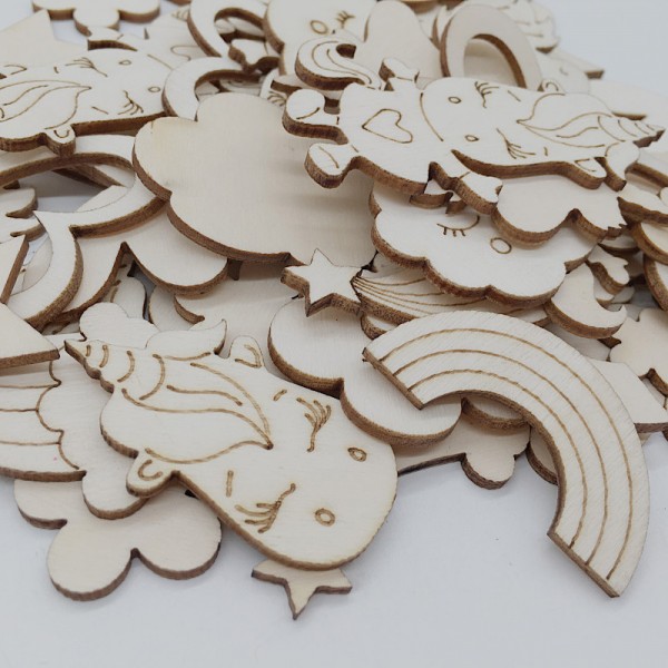 Wooden Cutouts Ornaments for DIY Craft Making