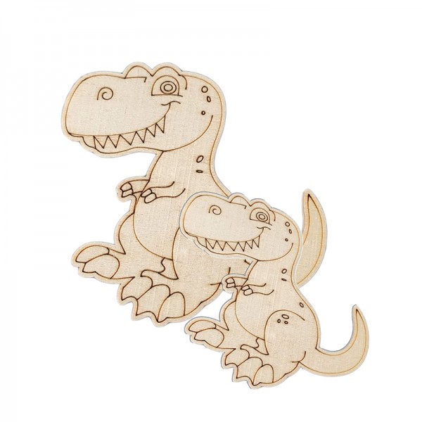 ZWDY018 Wooden Dinosaur DIY Ornament