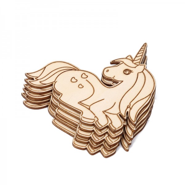 ZWDY019 Wooden Unicorn DIY Ornament