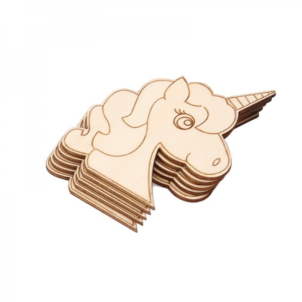 ZWDY019 Wooden Unicorn DIY Ornament