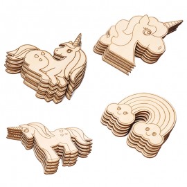 ZWDY019 Wooden Unicorn DIY Ornament