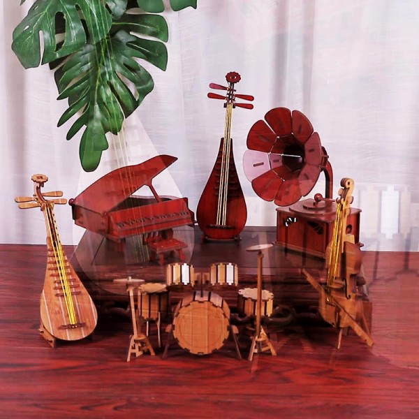 ZWDY021 Wooden Musical Instruments and Vehicles DIY Ornament