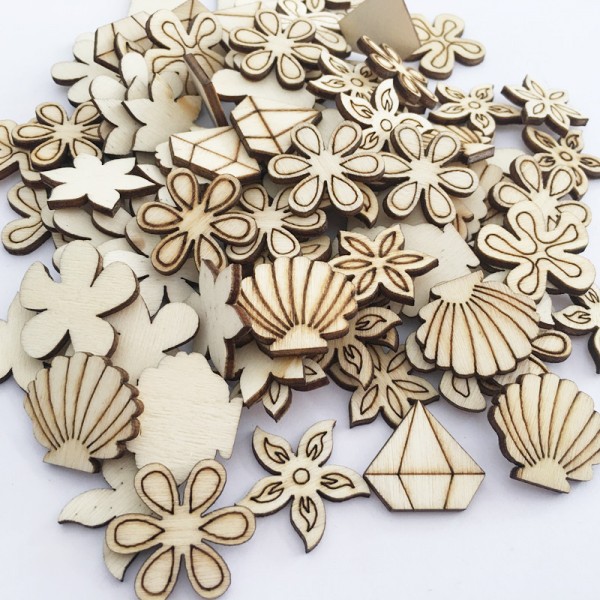 Wooden Cutouts Ornaments for DIY Craft Making