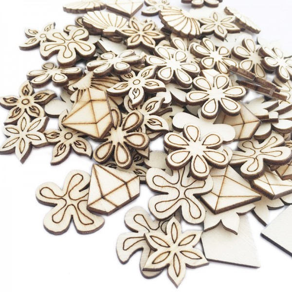 Wooden Cutouts Ornaments for DIY Craft Making