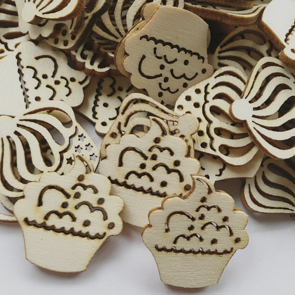 Wooden Cutouts Ornaments for DIY Craft Making