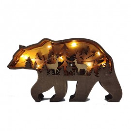 ZWAC03 Wooden Animal Bear Statue