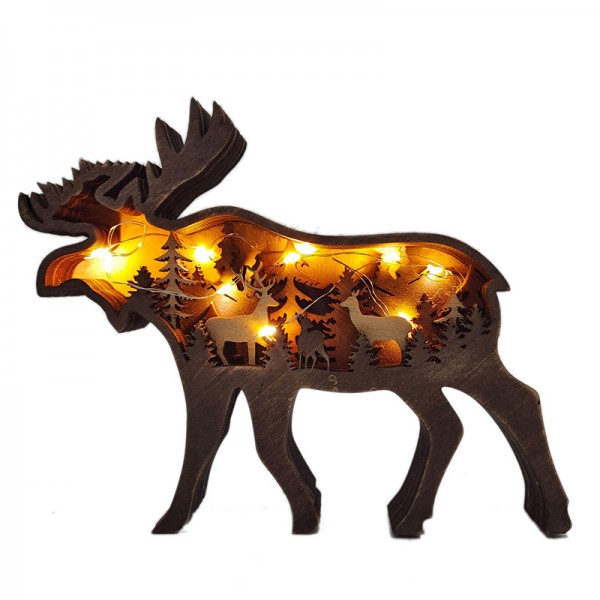 ZWAC04 Wooden Animal reindeer Statue