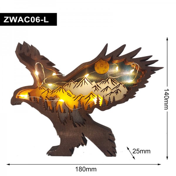 ZWAC06 Wooden Animal Eagle Statue