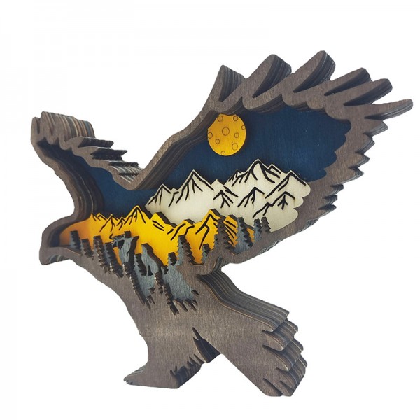 ZWAC06 Wooden Animal Eagle Statue