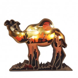 ZWAC07 Wooden Animal Camel Statue