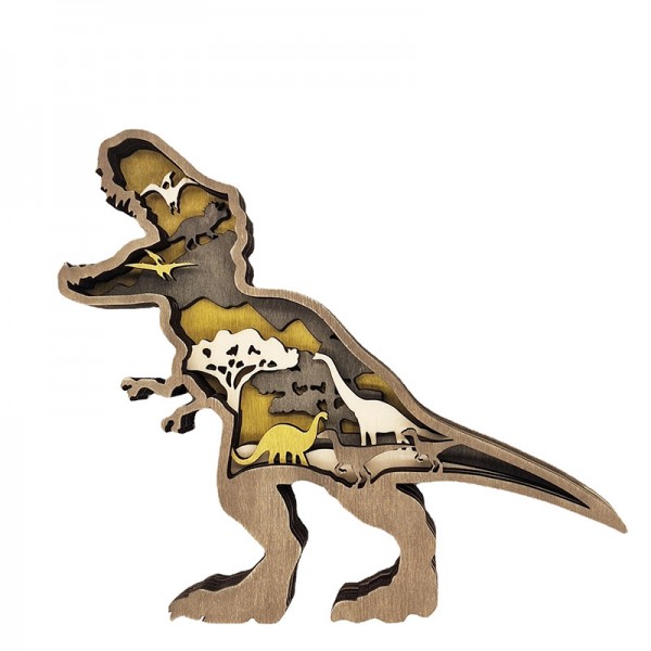 ZWAC11 Wooden Animal Tyrannosaurus Rex Statue