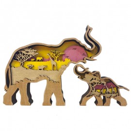 ZWAC16 Wooden Animal Elephant Statue