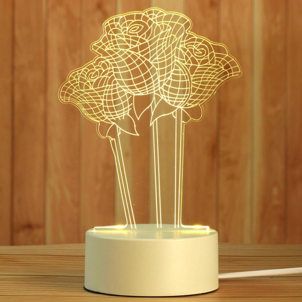 3D Acrylic Table Lamp Plant series